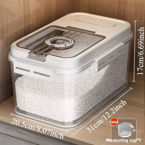 BelleRise - Bacs de stockage de céréales de grande capacité (10,8 L / 7,8 L) — Dotés de fonctions anti-insectes et anti-humidité (1/5)