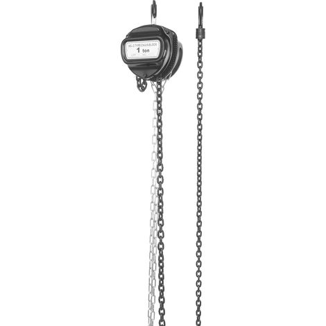 Palan manuel à chaîne 1T – Hauteur de levage 6 m, acier au manganèse G80, 2 freins – Pour atelier, chantier, entrepôt