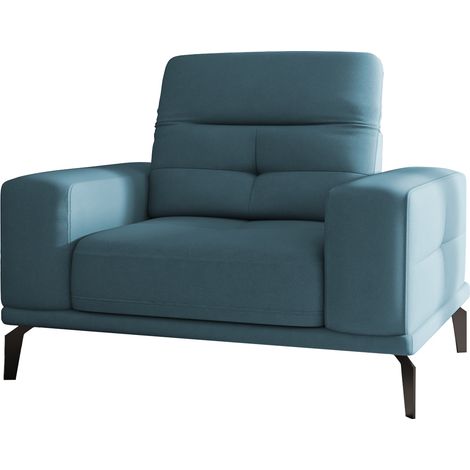 Fauteuil design tissu bleu canard Torpille 125cm (1/4)