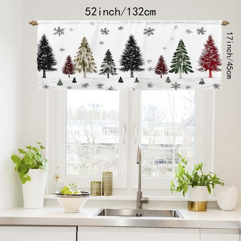 Rideaux de Noël 2026, tissu décoratif imprimé numérique pour chambre et salon, fond décoratif pour les fêtes - 45 x 180 cm - CL-16