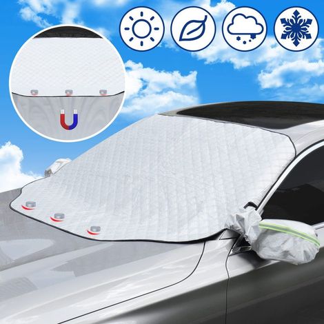 Sonnenschutzblende fürs Auto, Frontscheibenabdeckung, Windschutzscheibenschutz, Frostschutz, 3-facher magnetischer Schutz gegen UV-Strahlung und Hitze, Anti-Frost, Schnee, Eis, Sonne, Universal (1/5)