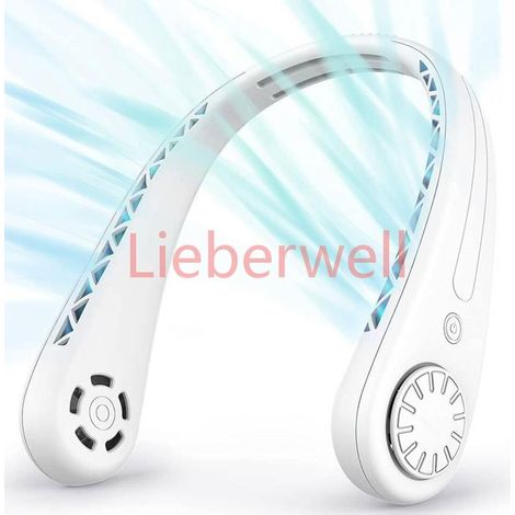 Mini Ventilateur Cou , PROSHOP , USB Portable Léger , 3 Vitesses , Blanc (1/4)