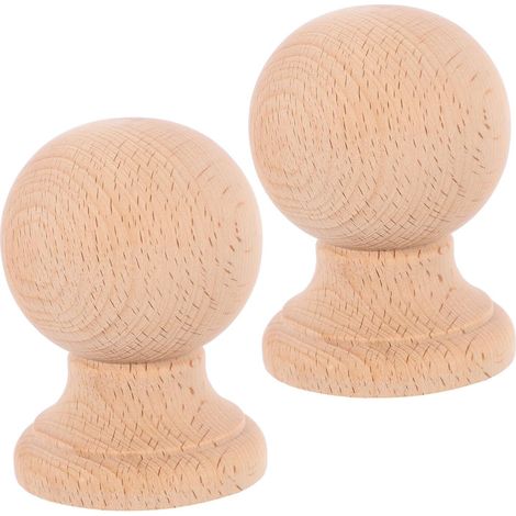 Fleurons Décoratifs en Bois Massif 2pcs pour Colonnes Romaines, Finition Brute, Design Élégant Classique, Installation Facile pour Lits et Meubles (1/5)