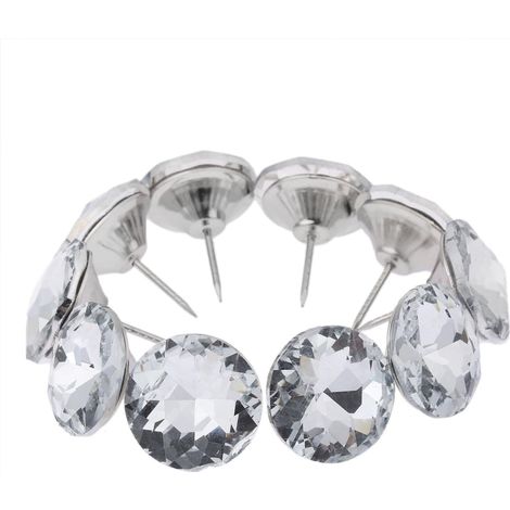 Set mit 20 dekorativen Kristallnägeln, Diamant-Kristall-Polsternägeln für Sofa, Kopfteil, Wanddekoration und andere Einrichtungsgegenstände usw.