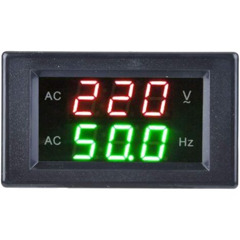 Fréquencemètre de tension, Voltmètre AC numérique à double affichage Fréquencemètre Générateur Compteur de fréquence Voltmètre AC numérique, Fréquence pour laboratoire black (1/5)