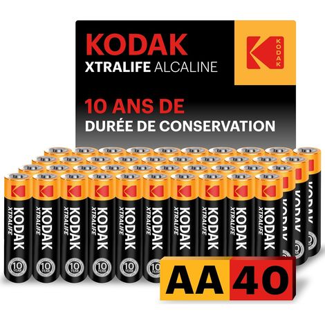 Piles Alcalines AA (40 Pièces) LR6, 1,5V, 148% Plus Longue Durée (1/5)