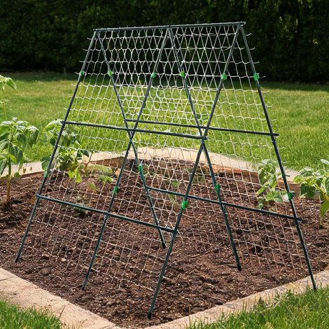 Treillis pour plantes grimpantes en acier avec filet de grün (1/5)