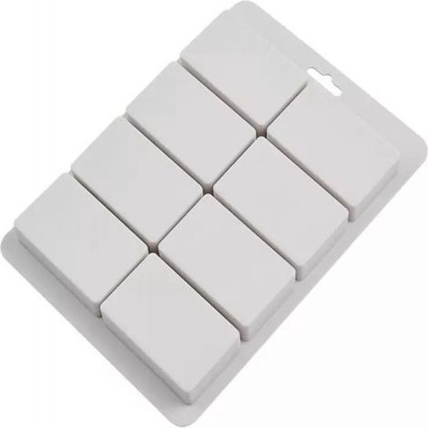 1 Piece Moule à savon, silicone alimentaire, 6 compartiments carrés, gris, pour fabrication artisanale (1/5)