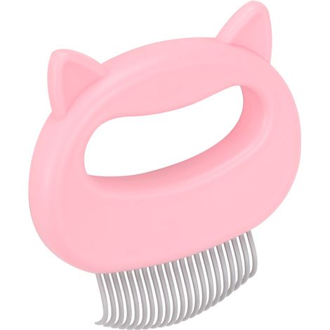 Brosse pour chat, peigne rose, pour enlever les poils morts, outil de toilettage pour animaux de compagnie, forme coquillage, poils longs et courts, peigne anti-mue (1/5)