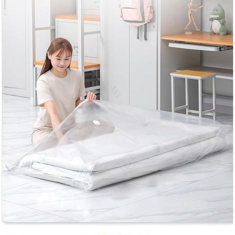Grands sacs de rangement sous vide étanches et refermables pour économiser de l'espace pour matelas, vêtements, matelas compressé de 80%, (220 x 100 cm) (1/4)