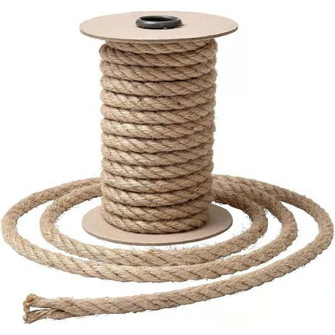 Corde en jute naturelle de 12 mm pour décorations et bricolage fabriquée en Italie, corde en jute durable de 10 mètres pour artisanat, décoration, chat, jardin, maison (1/5)