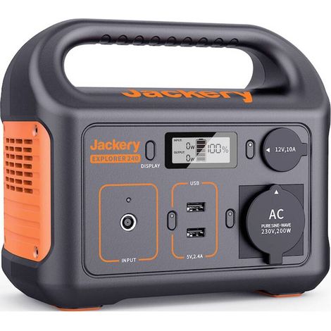 [NEUWERTIG] B-Ware Jackery Explorer Powerstation Generator LiFePO4 Schwarz Orange mit Laderegler