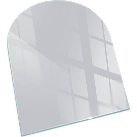 Plaque de protection Rectangulaire en verre trempé de sol décorative imprimée sous cheminée Couleur Gris 80x70 cm