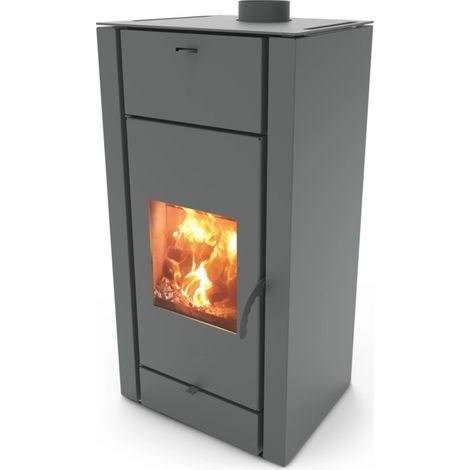 stufa a legna ventilata canadian stove "regina" nero 10,9 kw