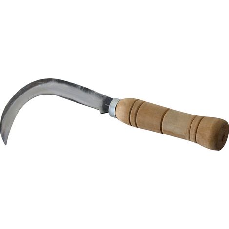 RONCOLINA RONCOLA RONCA CURVA LAMA ACCIAIO 140mm IMPUGNATURA IN LEGNO VALEX