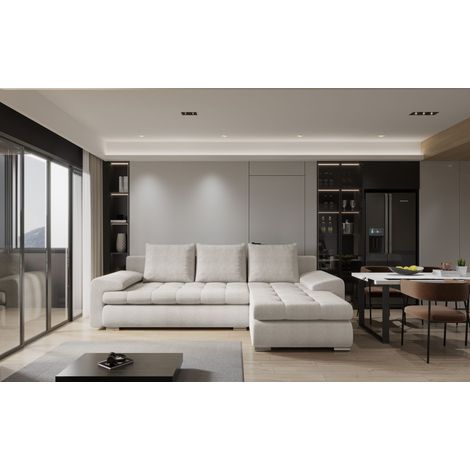 Kaiser Möbel Elegantes und modernes Ecksofa TOMI Abriamo Ecru Rechts (1/4)