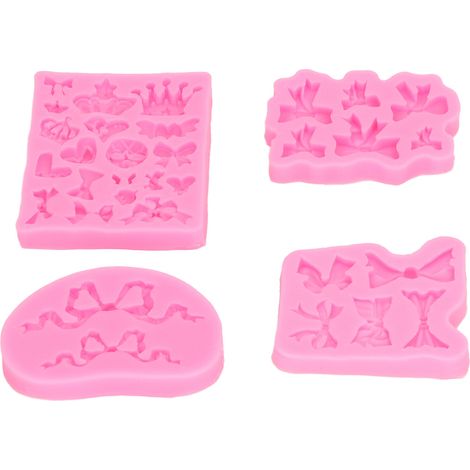 4 Moules en Silicone Nœud Couronne Alimentaire, Résistants Antiadhésifs, pour Gâteau Pain Chocolat (1/5)