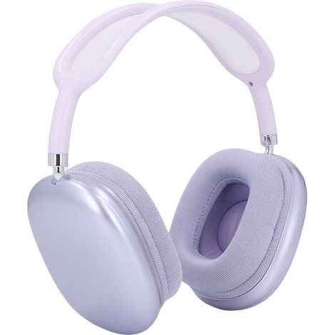 Casque Bluetooth 5.4 avec micro intégré, sans fil et filaire, pliable, haut-parleur dynamique de 40 mm, 12 h d'autonomie, réduction de bruit, violet (1/5)