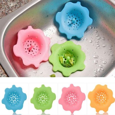 4Pcs Silicone Floor Drain Cover, Portable Floor Drain, Silicone Drain Strainer, Drainage Protection for Kitchen, Bathroom