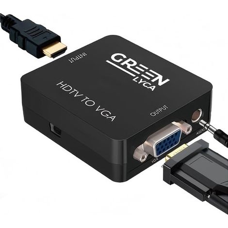 Convertisseur HDMI vers VGA, signal haute définition vers VGA, accessoire pratique pour la conversion audiovisuelle.
