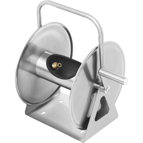 Stainless Steel Wall Mount Garden Hose Reel Holder 50m Capacity Organiser Storage