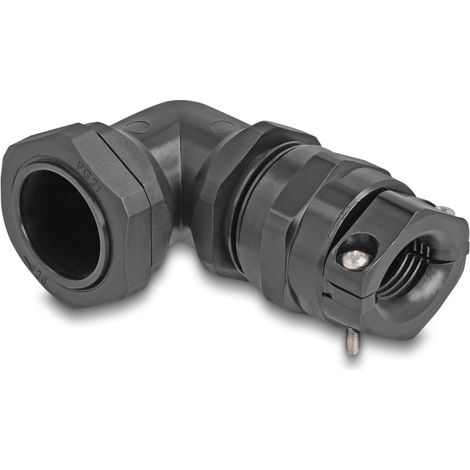 Delock Prensaestopas con alivio de tensiÃ³n y protecciÃ³n contra la flexiÃ³n Ã¡ngulo de 90 Â° PG21 negro