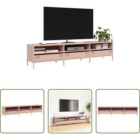 vidaXL Kaltgewalzter Stahl - TV-Schrank Rosa 202x39x43,5 cm Kaltgewalzter Stahl (1/5)