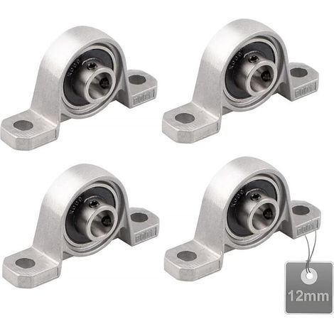 LYERCW - (Taille : 12mm,KP001)4 Pièces Roulements de Bloc d'oreiller, Palier Roulement, Roulements à Billes, Roulements Alliage de Zinc, Paliers a Semelle, Roulements à Billes, avec Base en fonte soli