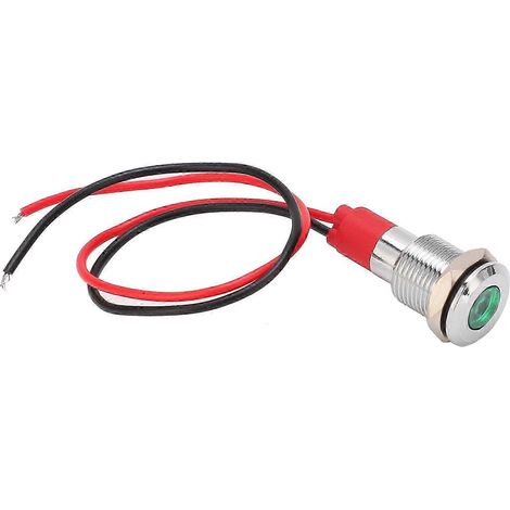 10mm 24V LED-Anzeigelampe, wasserdicht, Metall, kabelgebunden, Industriebauteil für Schalttafel, kleine Größe, wasserbeständig. (1/4)