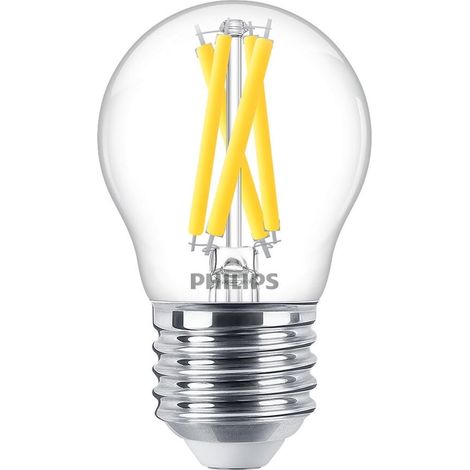 Ampoule LED Sphérique E27 40W Blanc Chaud Claire, Compatible Variateur, Verre (1/2)