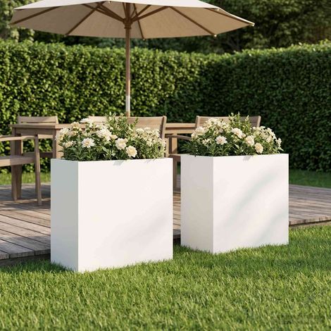 Cache-pot de jardin 2 pc Blanc 50 x 30 x 50 cm (1/5)