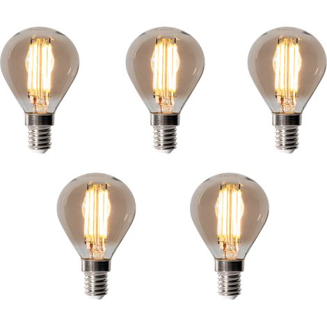 QAZQA 5er-Set E14 Dimmbare LED-Glühbirnen P45 Rauch 5W 470 lm (1/5)