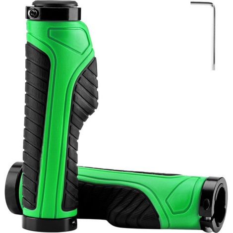 Guidon de vélo antidérapant en caoutchouc TPR pour VTT, BMX, VTT, descente, vélo de ville pliable (22 mm, vert)