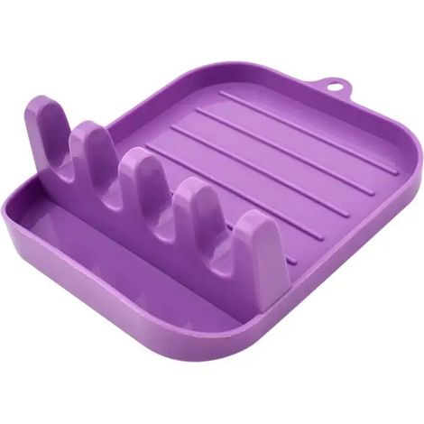 Support de rangement multifonctionnel pour couvercles de casseroles et spatules, facile à nettoyer et idéal pour la cuisine (violet).