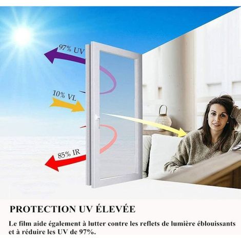 Film Miroir Anti-regard - 40 x 200 cm - Protection UV 97 % Et Réduction Chaleur 85 % - Pour Fenêtre - 1 Pièce (1/5)