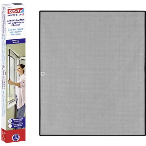 tesa INSECT STOP CLIP-ON 55360-00000-00 Zanzariera (L x A) 1 m x 1.2 m Antracite 1 pz. (1/4)