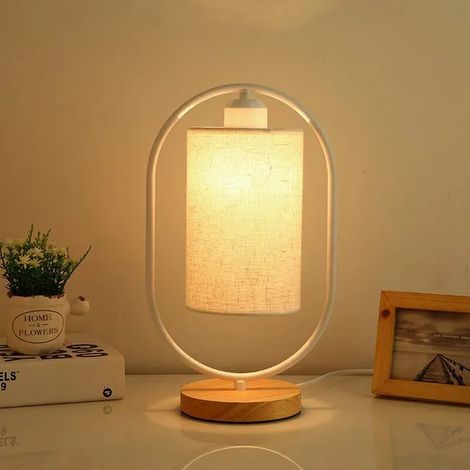 Lampes de chevet LED, lampes de chambre avec abat-jour en tissu moderne, lampes de table au design élégant (1/5)