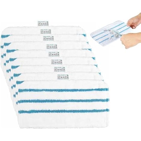 Lot de 8 Lingettes pour Black et Decker Balais Vapeur FSMP20 Steam Mop pour Black Decker FSM1630, FSM1616, FSMH13E5, FSM1321, FSM1605, FSMH13151SM (1/4)