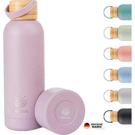 Gourde en acier inoxydable 500 ml Convient pour les boissons gazeuses, 100 % étanche, passe au lave-vaisselle, sans BPA, bouteille isotherme à double paroi Garde au chaud 12 h et au froid (1/5)