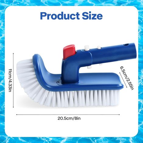 Testine per spazzole da piscina, spazzole girevoli a 180° per la pulizia della piscina, spazzole angolari per piscina, da utilizzare in piscine, vasche da bagno, spa, bagni, cucine, piastrelle, pareti (1/5)