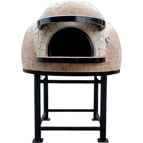 Forno legna artigianale diametro 100 cm capienza 3/4 pizze wave beige con base