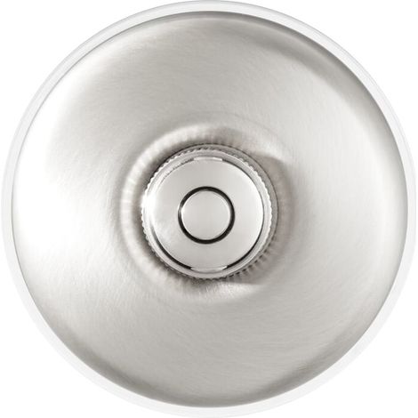 DIMBLER - Bouton Poussoir Carillon Porcelaine Blanche Coque Nickel Satiné Réf. 60310513