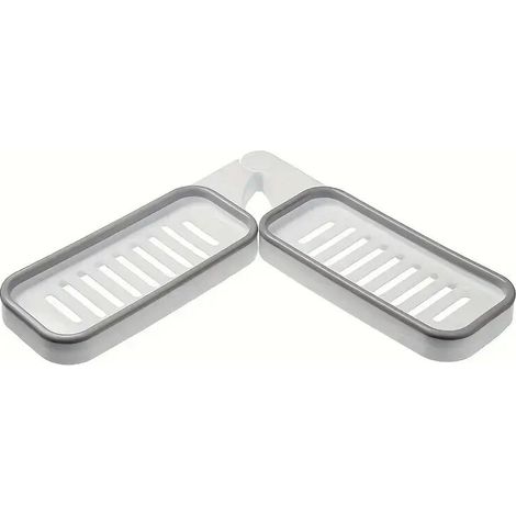 Mensola angolare per doccia, a parete, senza bisogno di forare, staffa di sospensione per riporre prodotti e accessori da bagno - Crezuo