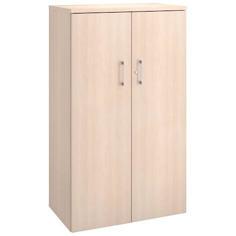 Armoire mi-hauteur bois H 136 x L 80 cm avec portes battantes chêne clair - Arch - Maxiburo
