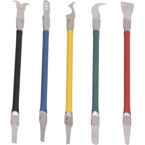 Lot de 5 leviers métalliques double tête, barre d'ouverture pour réparation de carte mère, outil de démontage de puce, maintenance électronique (1/5)