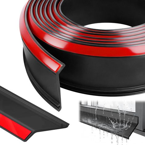Profil Goutte D'eau Déflecteur De Pluie Porte 2M Flexible Protection Pluie Barrière D'étanchéIté Pour Appui De Fenêtre Bande De Joint de Garage (1/5)