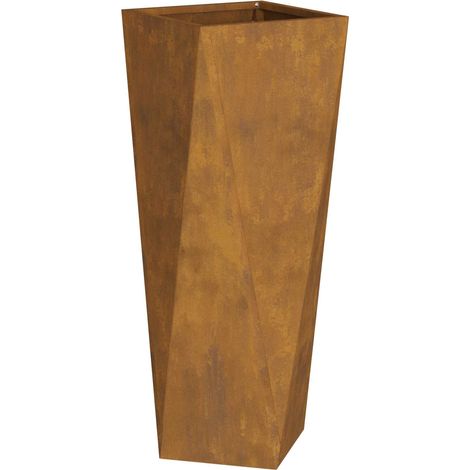 Planter 2 pcs Rusty 30 x 30 x 75 cm Weathering Steel vidaXL