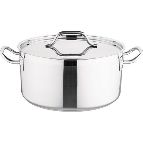 Braisière inox avec couvercle 32 cm - 320 x 320 x 160 mm - NISBETS ESSENTIALS (1/5)