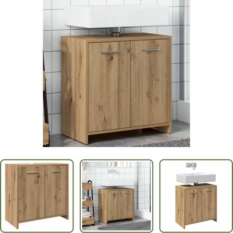 vidaXL Holzregal -  Waschbeckenunterschrank Artisan-Eiche 60x33x60 cm