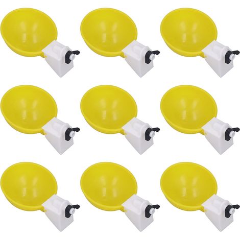 Set di 9 tazze d'acqua per pollo, anatra, oca o tacchino – riempimento automatico – abbeveratoio